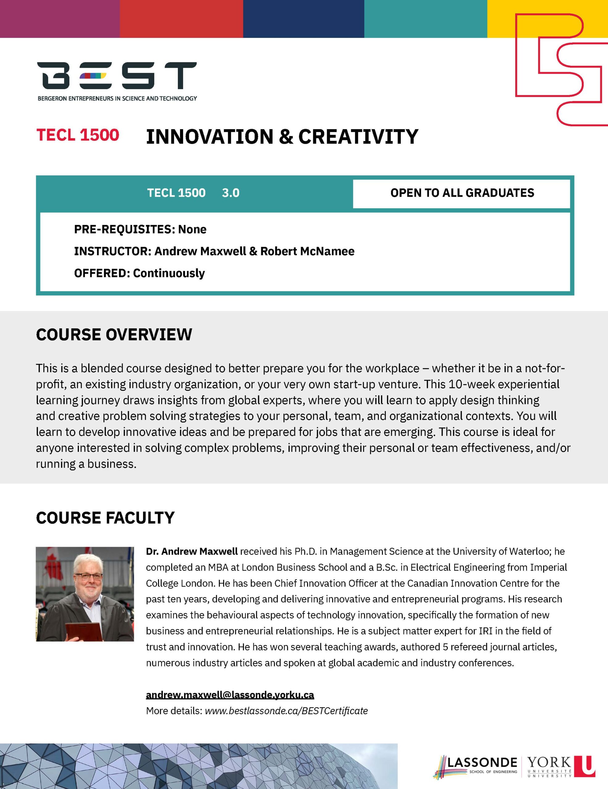 TECL 1500
Innovation & Creativity (poster)