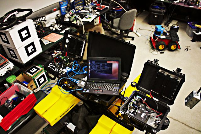computers and robotics in research lab