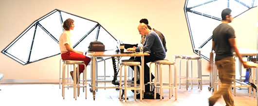 students in one of the studying areas of the Bergeron Centre