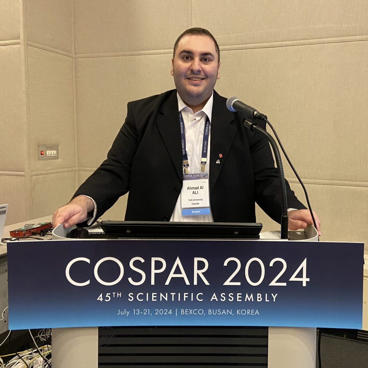 Ahmad Al Ali at the 2024 COSPAR Scientific Assembly 