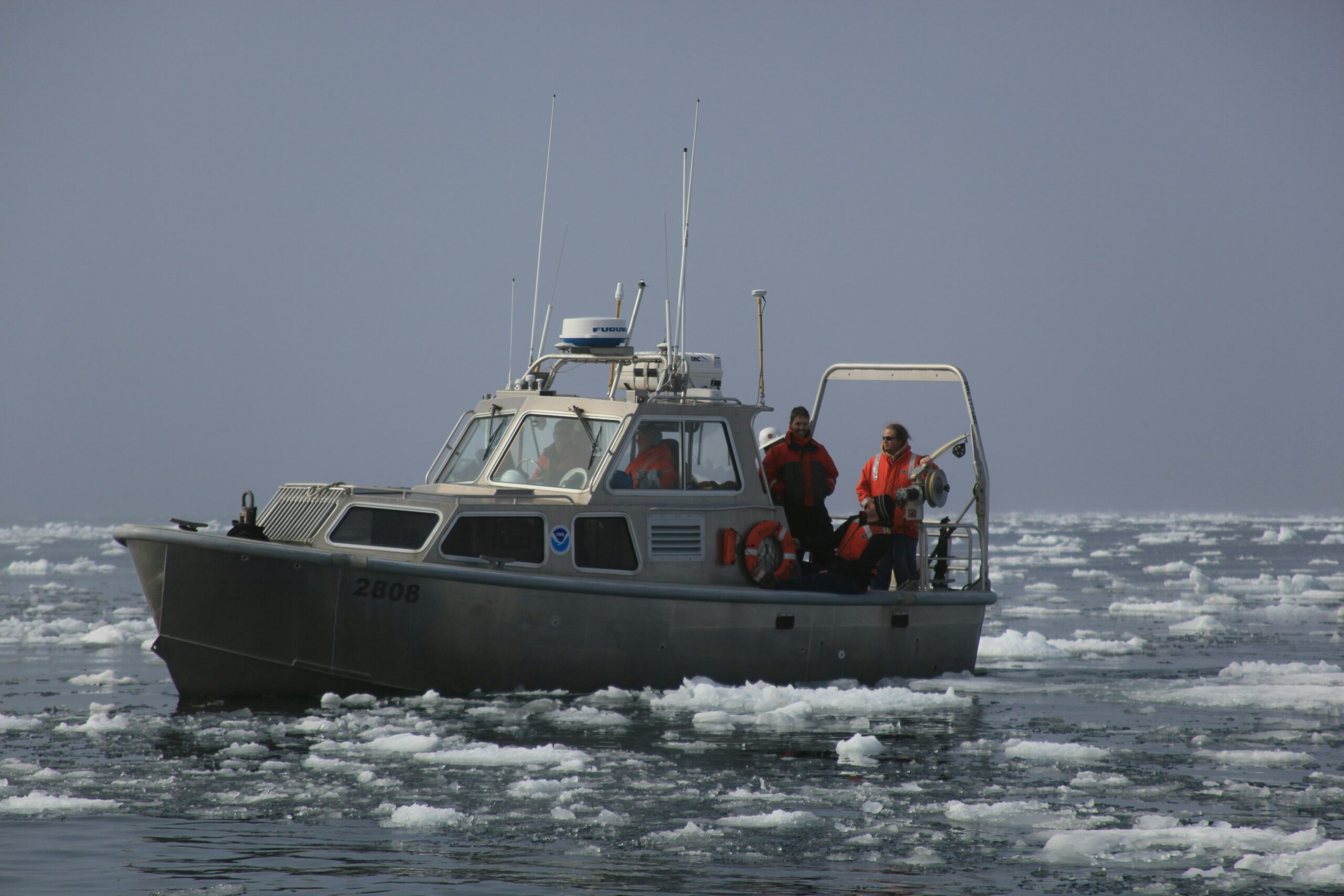 Boat in Arctic Sea Ice