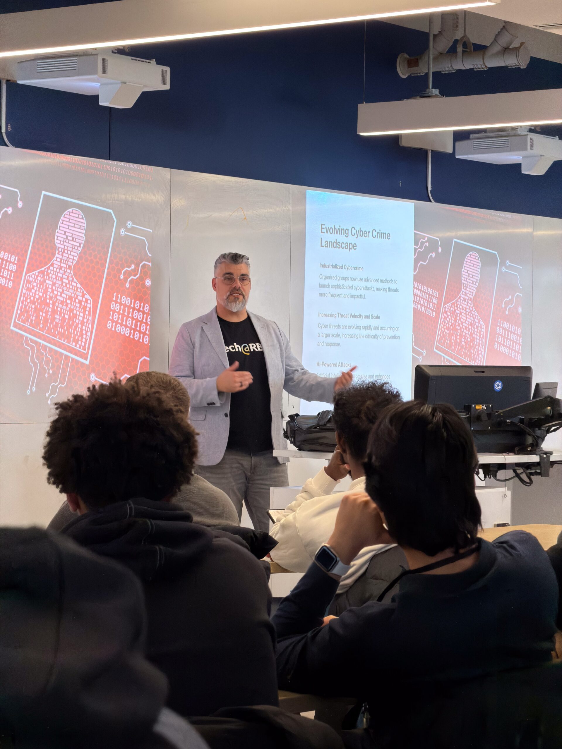 Tech Talk Think Like a Hacker with RBC in Feburary 2025 with Milos Stojadinovic, Senior Director of Advanced Threat Operations & Distinguished Engineer, speaking about AI and the evolving cyber landscape.
