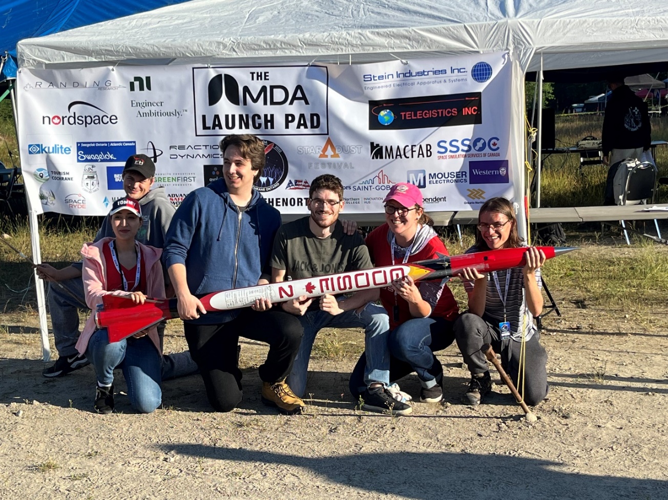 Lassonde students, rocketry team,, August 4, 2022, at the Launch Canada rocketry competition in Cochrane, Ontario