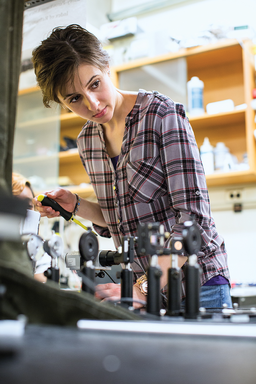 Student working in a lab