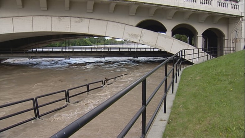 Flooded Bow River during the 2013 Alberta Floods.