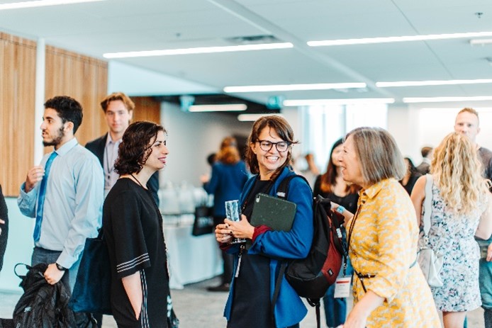 Professors Mojgan Jadidi and Magdalena Krol with Dean Goodyer. 