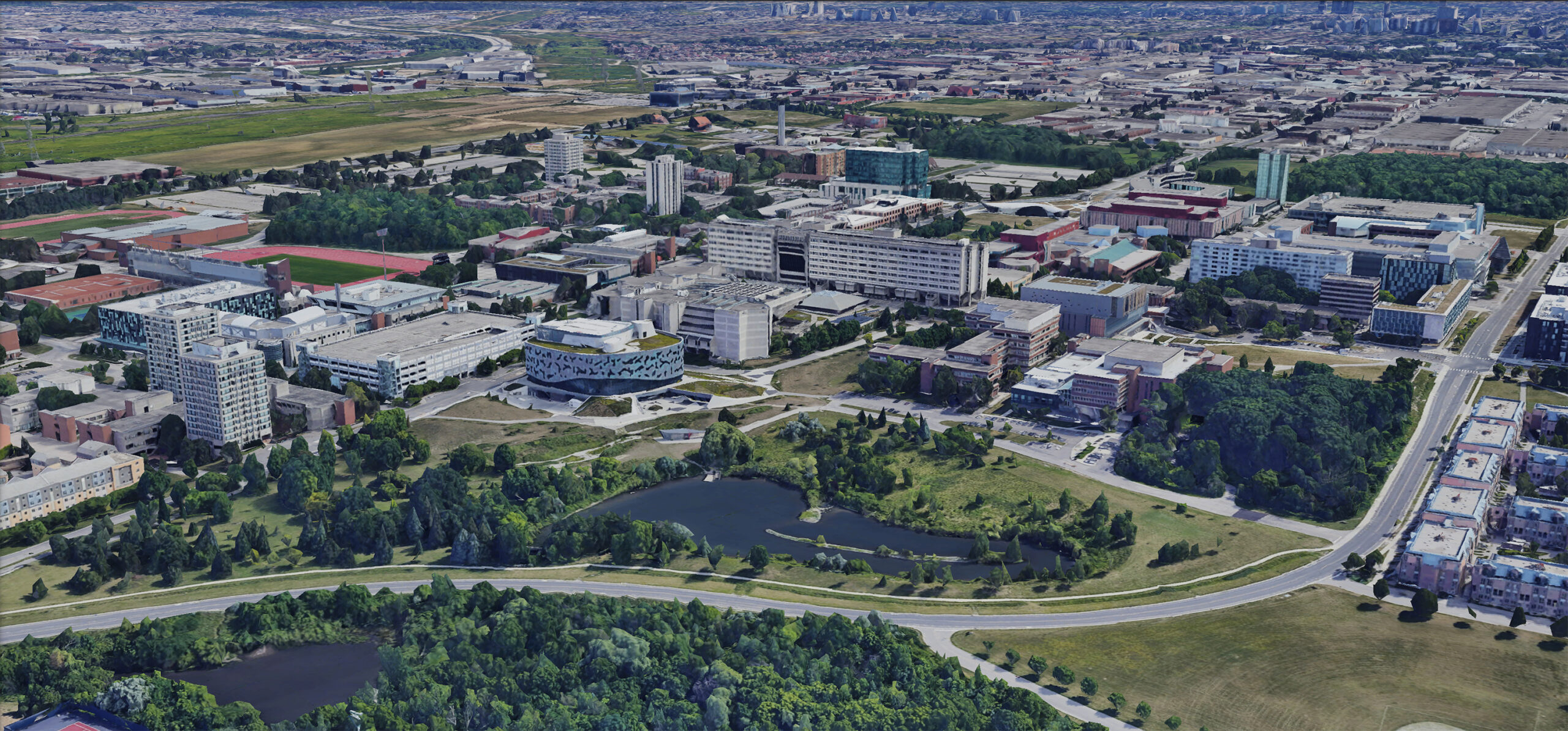 York University, aerial view, bird's eye view