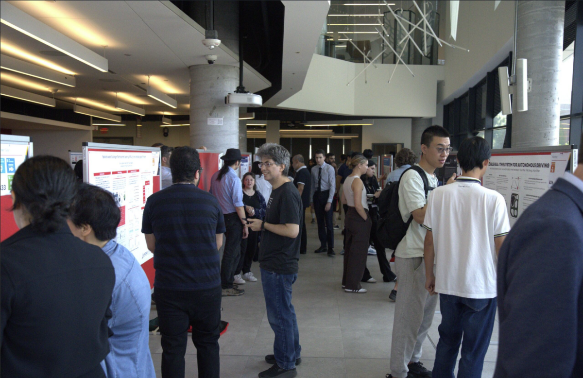 Students presenting their research posters at Lassonde’s Undergraduate Summer Research Conference.