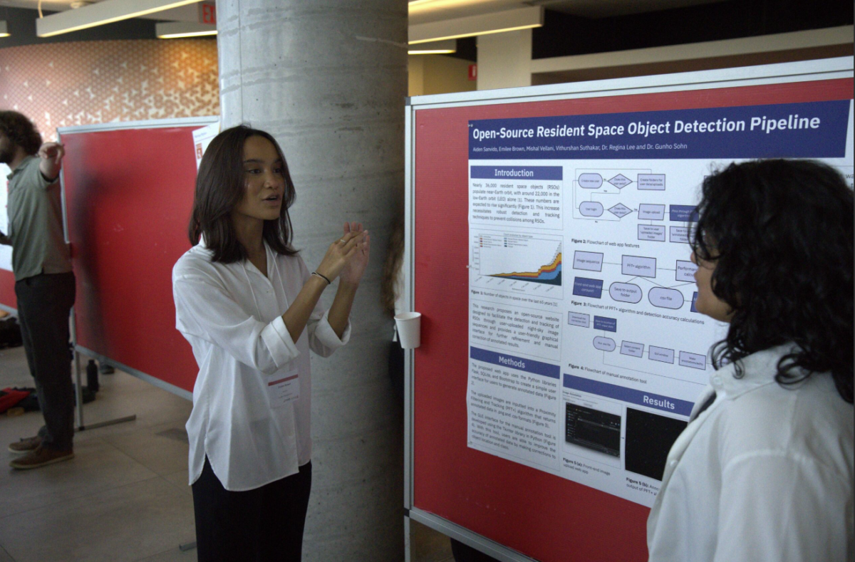 Students presenting their research posters at Lassonde’s Undergraduate Summer Research Conference.