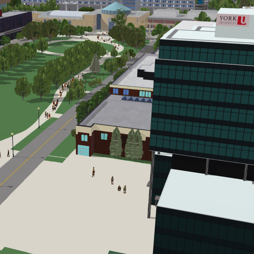 3D-rendered illustration of York University campus
