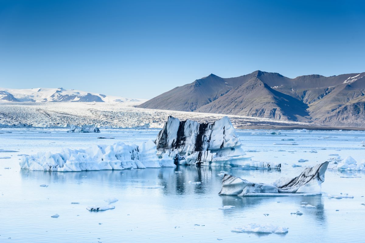 Arctic with glaciers in forefront