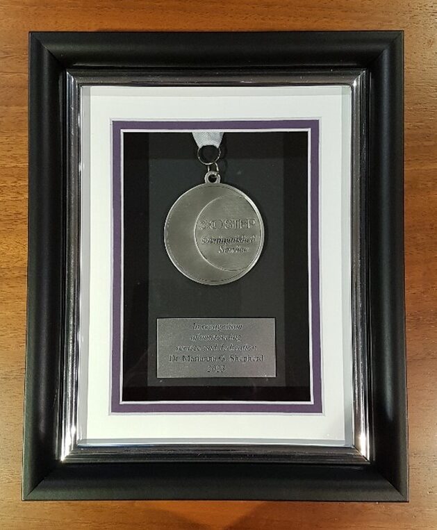 Dr. Marianna Shepherd’s Distinguished Service medal.