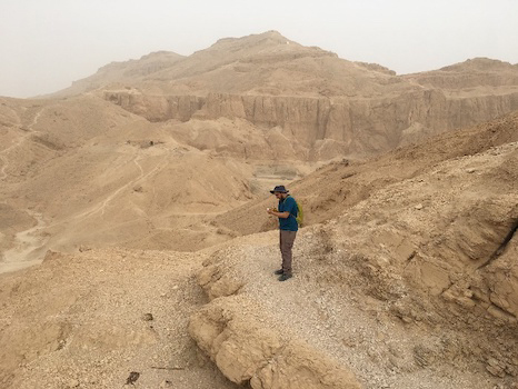 A man standing in the desert