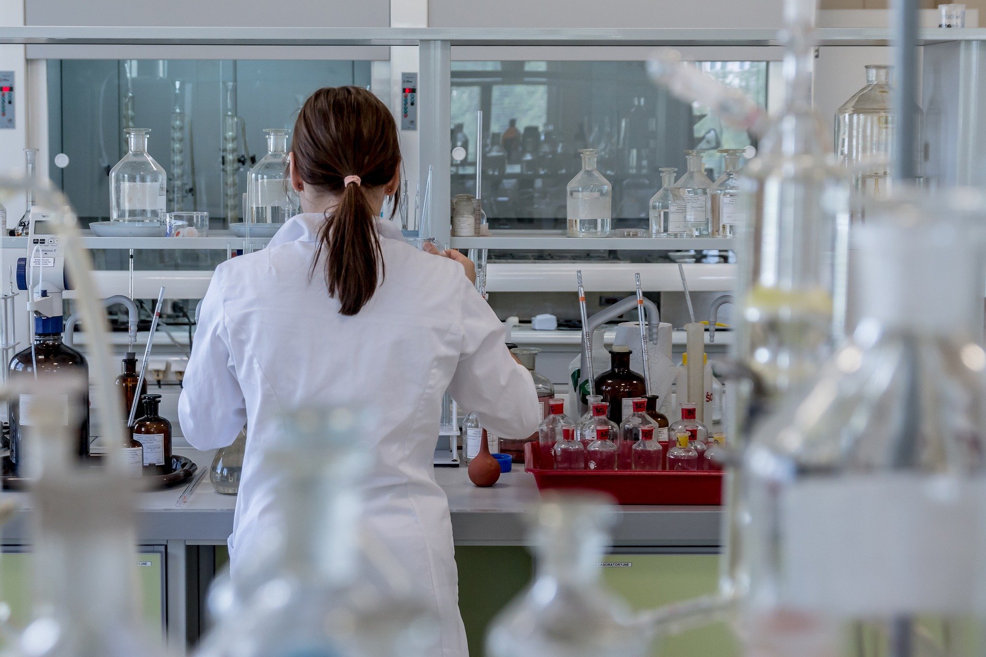 a student inside a laboratory