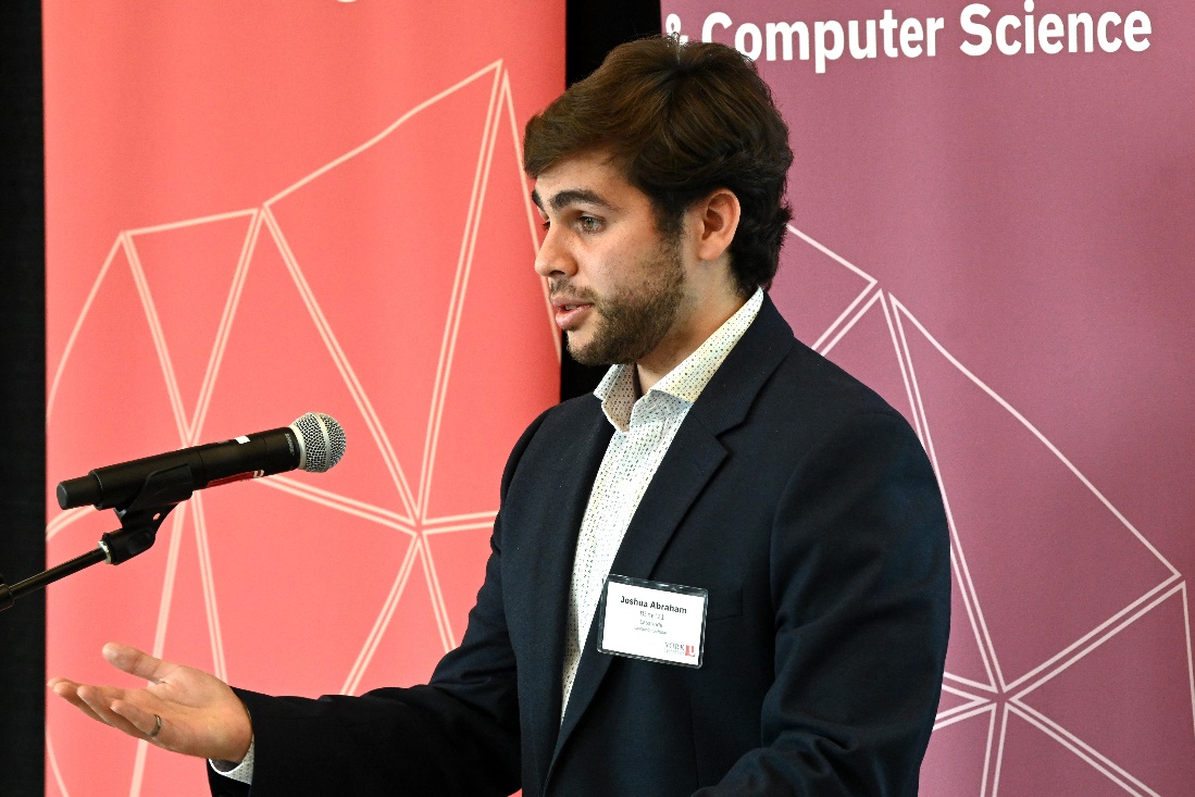 November 1, 2022, Lassonde 10th anniversary, Lassonde Scholar Alumni Joshua Abraham giving remarks.