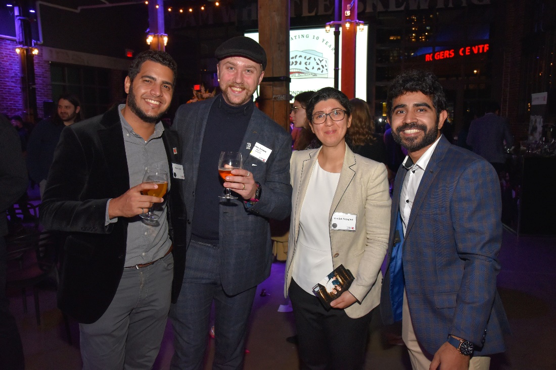 November 1, 2022, Lassonde 10th anniversary, Lassonde alumni posing for a photo with Maedeh Sedaghat, BEST Program Manager