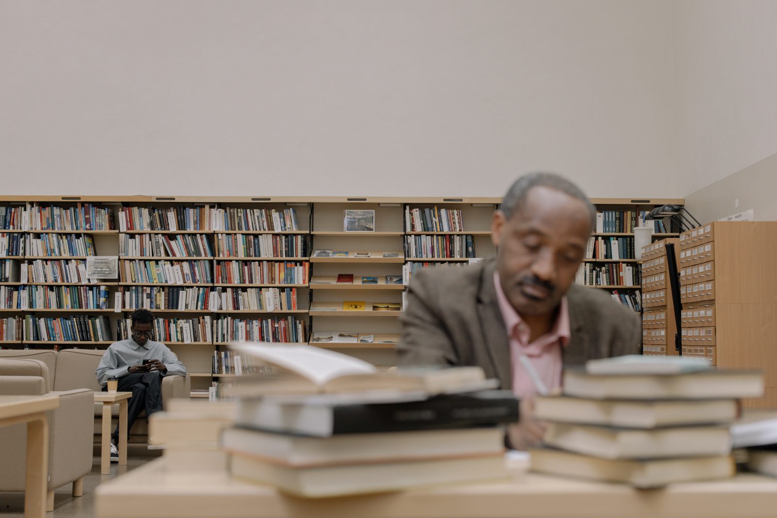 Man sitting in library