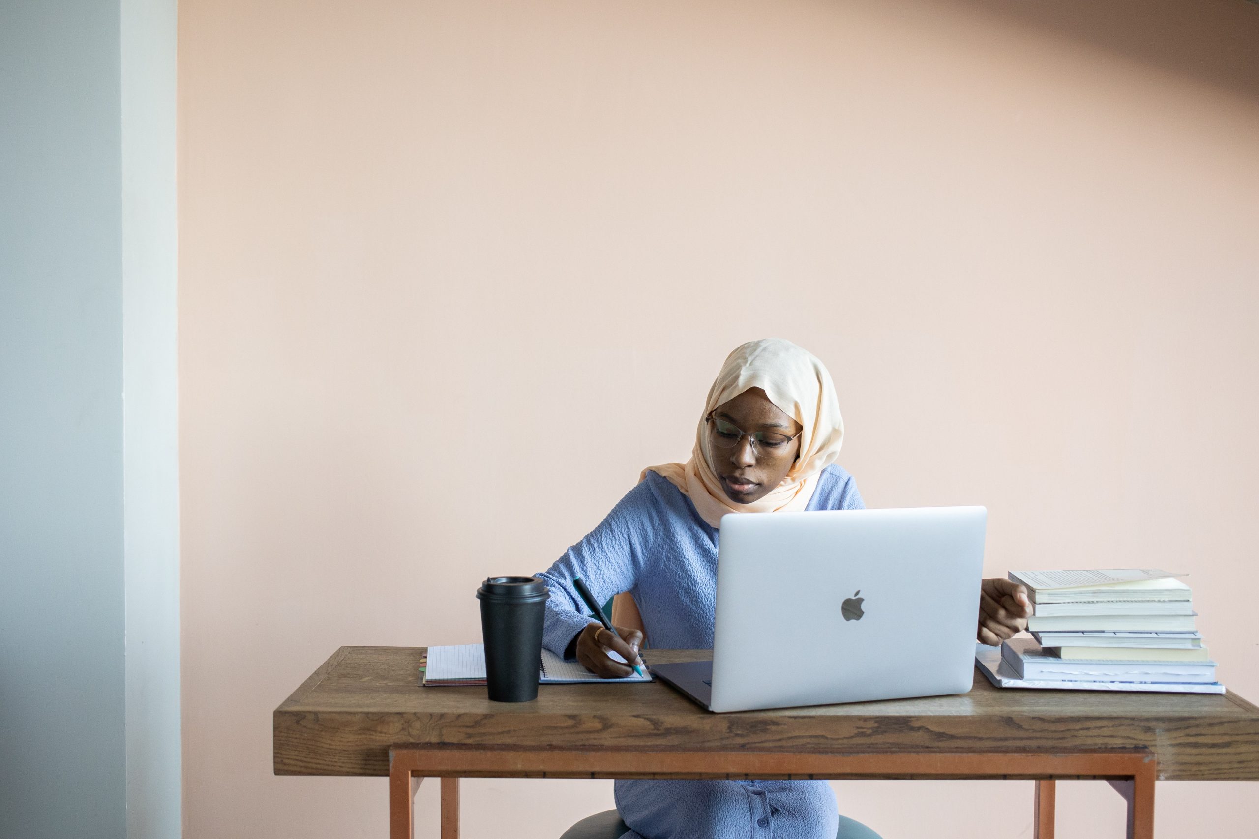 woman studying